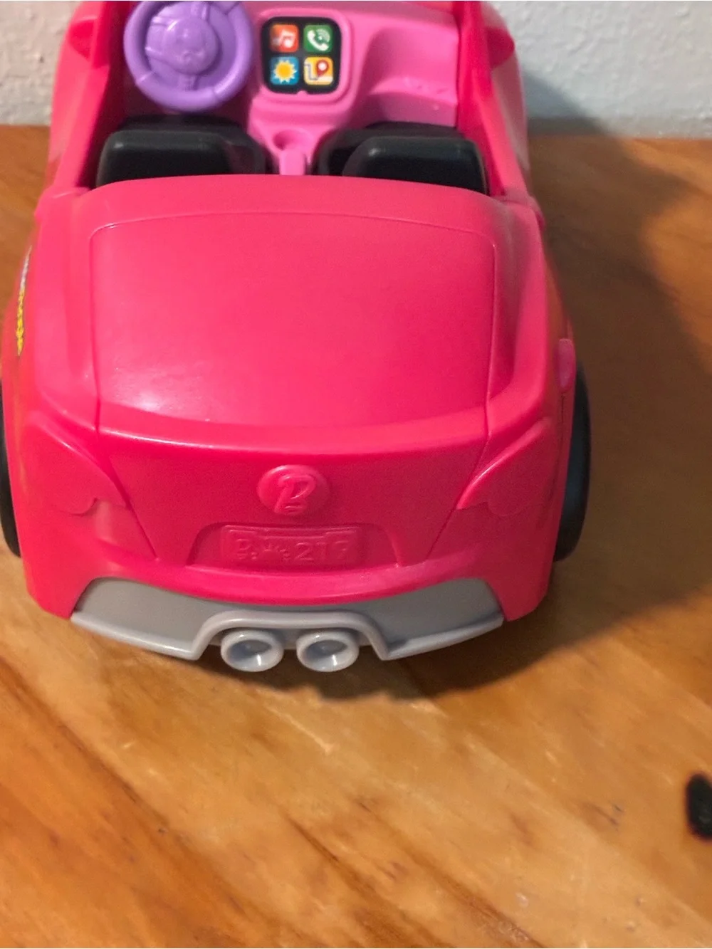 Fisher-Price Little People Barbie Pink Toy Race Car Convertible with Sounds